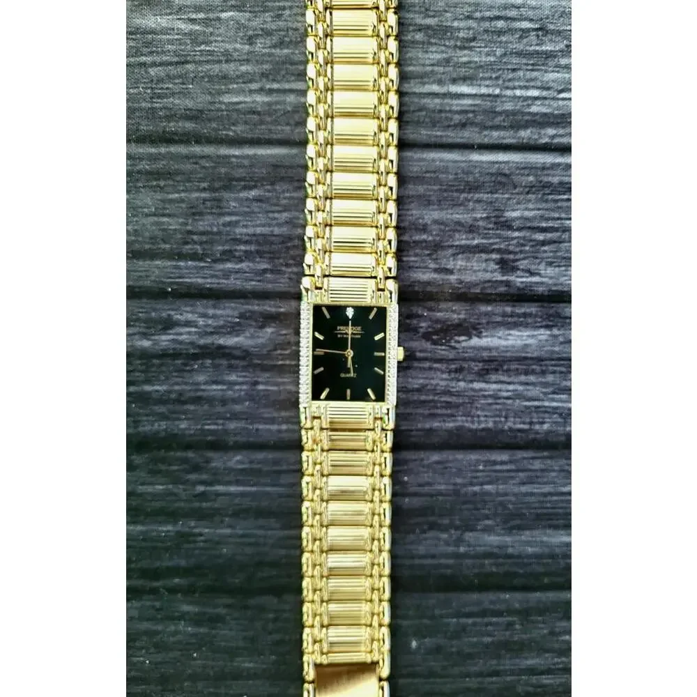 Vintage Waltham Prestige‎ Diamond Mens Tank Watch Box Papers